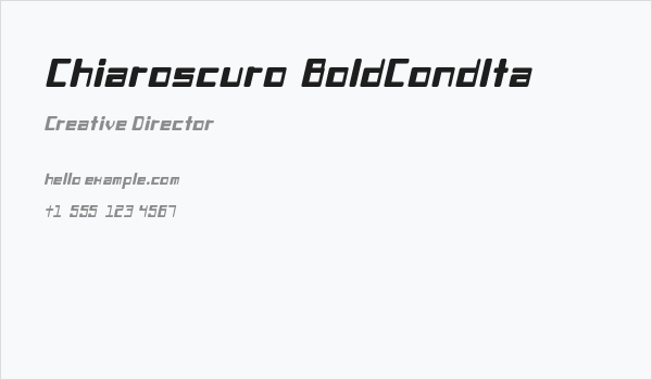 Chiaroscuro-BoldCondIta Business Card