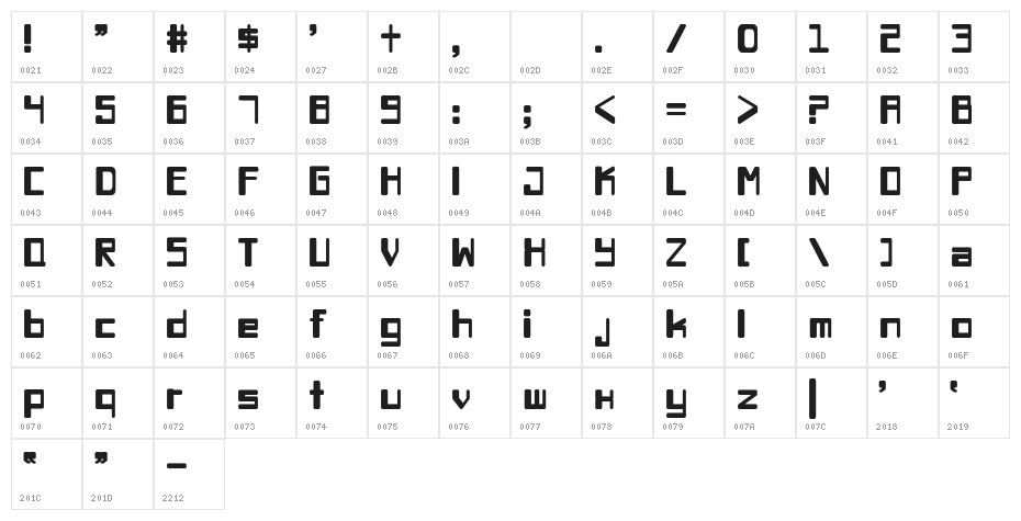 Chiaroscuro-BoldCondensed Character Map