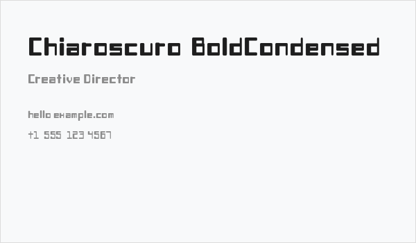 Chiaroscuro-BoldCondensed Business Card