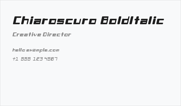 Chiaroscuro-BoldItalic Business Card