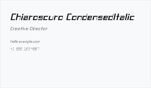 Chiaroscuro-CondensedItalic Business Card