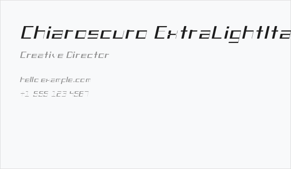 Chiaroscuro-ExtraLightItalic Business Card