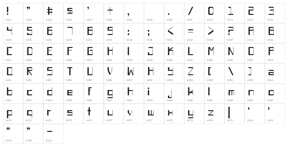 Chiaroscuro-LightCondensed Character Map