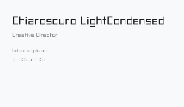 Chiaroscuro-LightCondensed Business Card