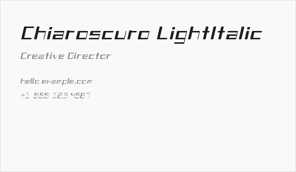 Chiaroscuro-LightItalic Business Card