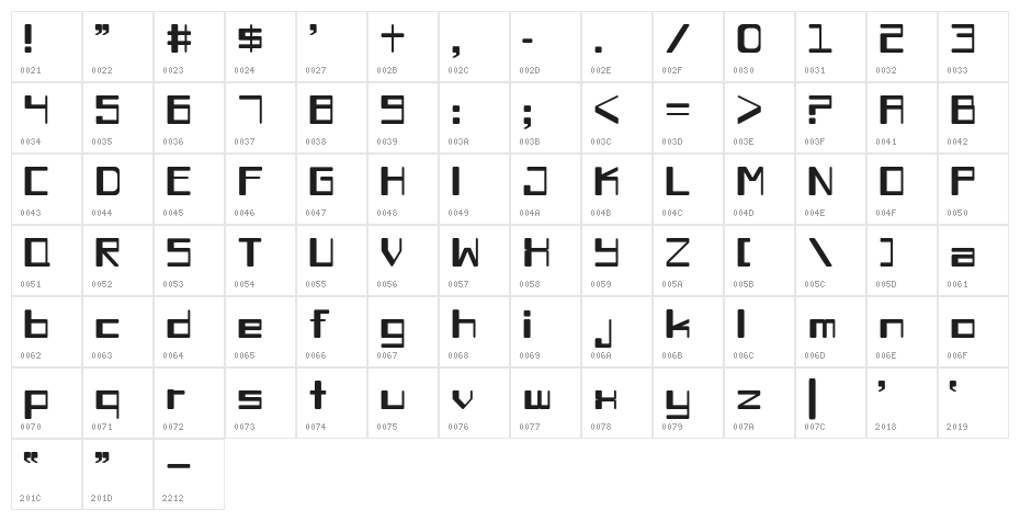 Chiaroscuro-Regular Character Map