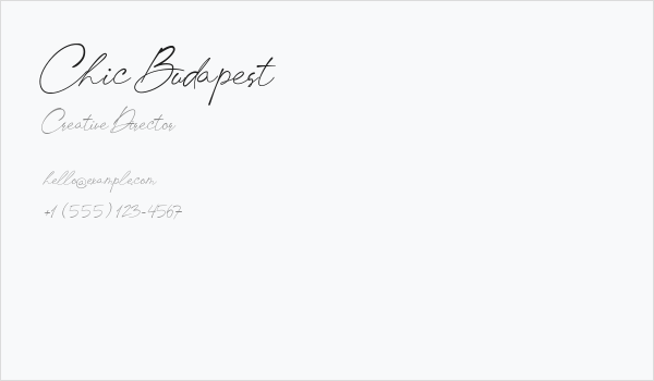 Chic Budapest Business Card