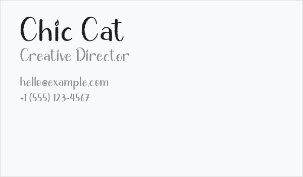 Chic Cat Business Card