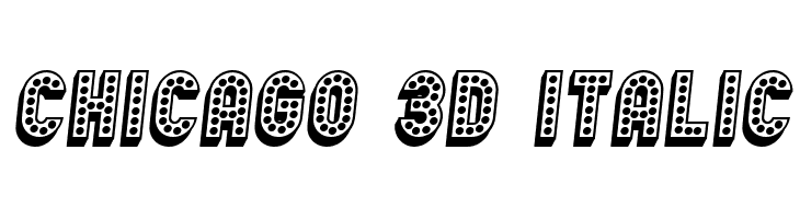 Chicago 3D Italic  Скачать бесплатные шрифты