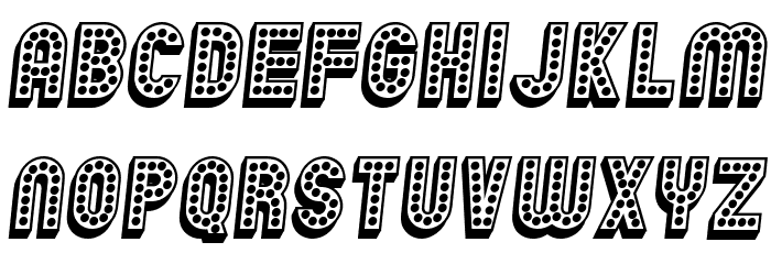 Chicago 3D Italic Font LOWERCASE