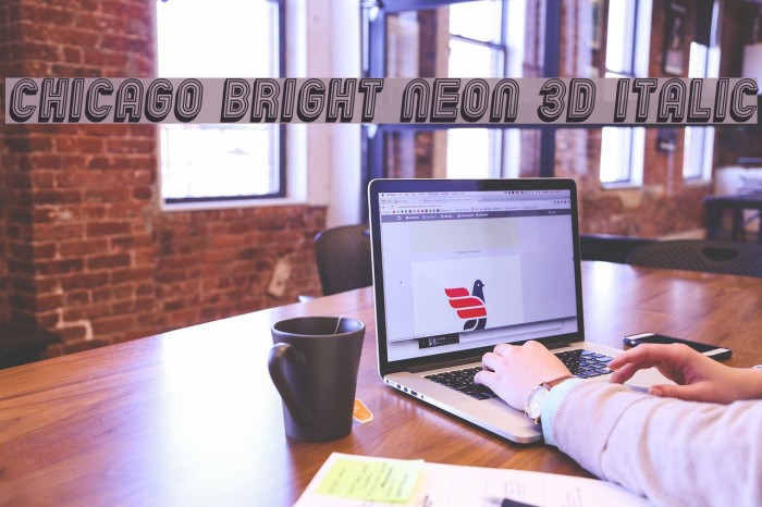Chicago Bright Neon 3D Italic Fonte examples