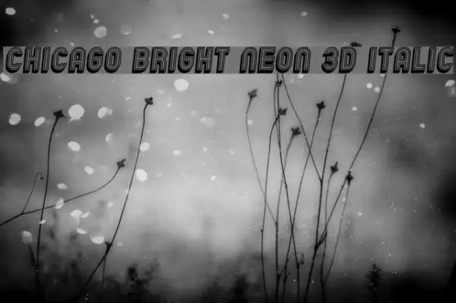 Chicago Bright Neon 3D Italic Font examples