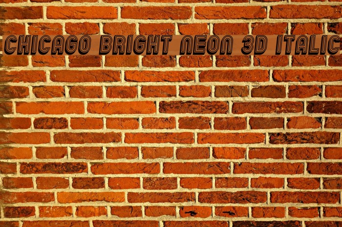 Chicago Bright Neon 3D Italic Fonte examples