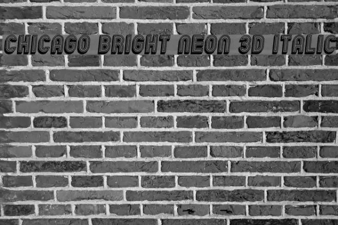 Chicago Bright Neon 3D Italic Font examples