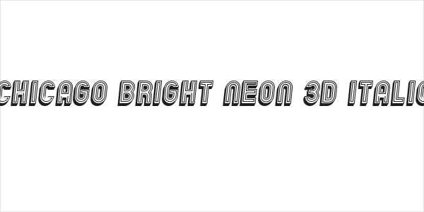 Chicago Bright Neon 3D Italic Logo