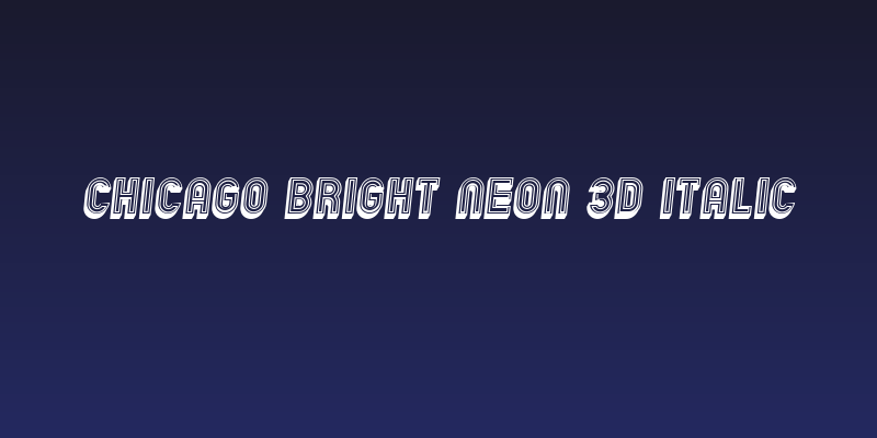 Chicago Bright Neon 3D Italic Social Header