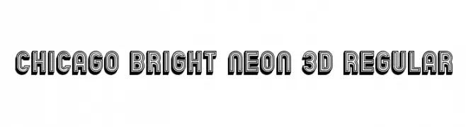 Chicago Bright Neon 3D Regular  Frei Schriftart Herunterladen