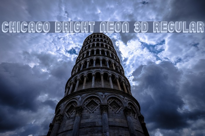 Chicago Bright Neon 3D Regular Font examples