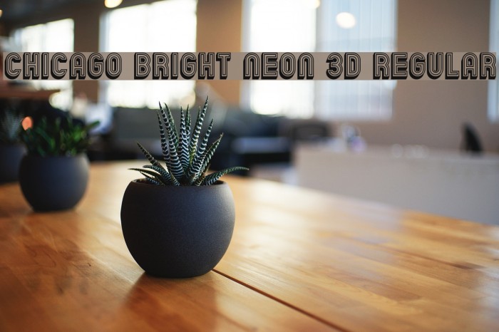 Chicago Bright Neon 3D Regular Font examples