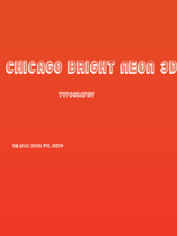 Chicago Bright Neon 3D Regular Poster