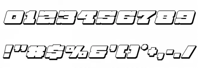Chicago Express 3D Italic Font OTHER CHARS