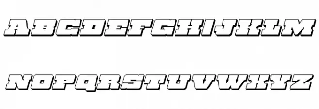 Chicago Express 3D Italic Font LOWERCASE