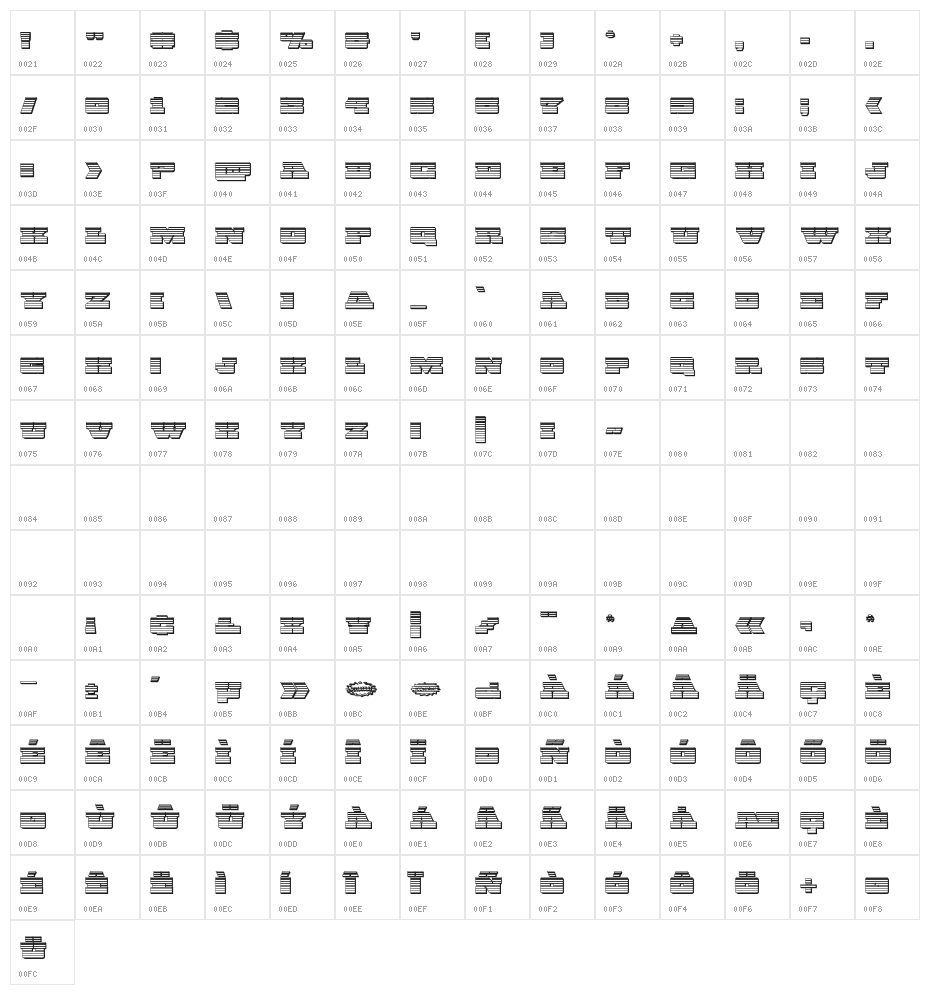 Chicago Express Chrome Character Map