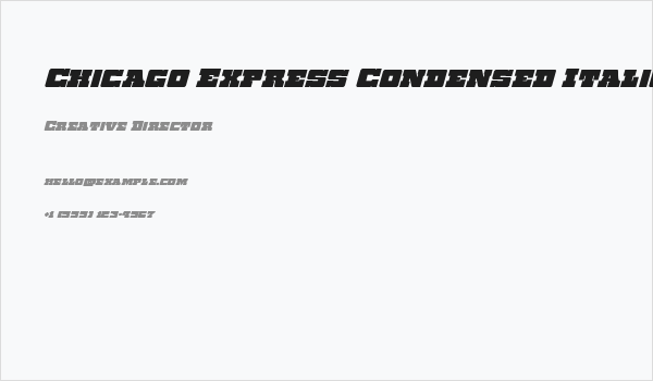 Chicago Express Condensed Italic Business Card