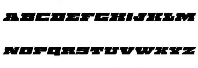Chicago Express Expanded Italic Schriftart Kleinbuchstaben