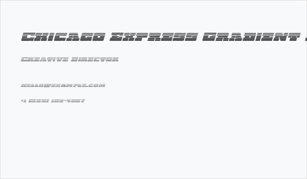 Chicago Express Gradient Italic Business Card