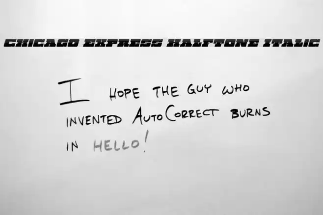 Chicago Express Halftone Italic Fonte examples