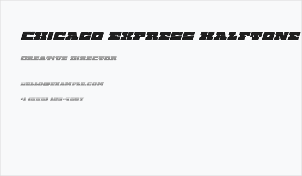Chicago Express Halftone Italic Business Card