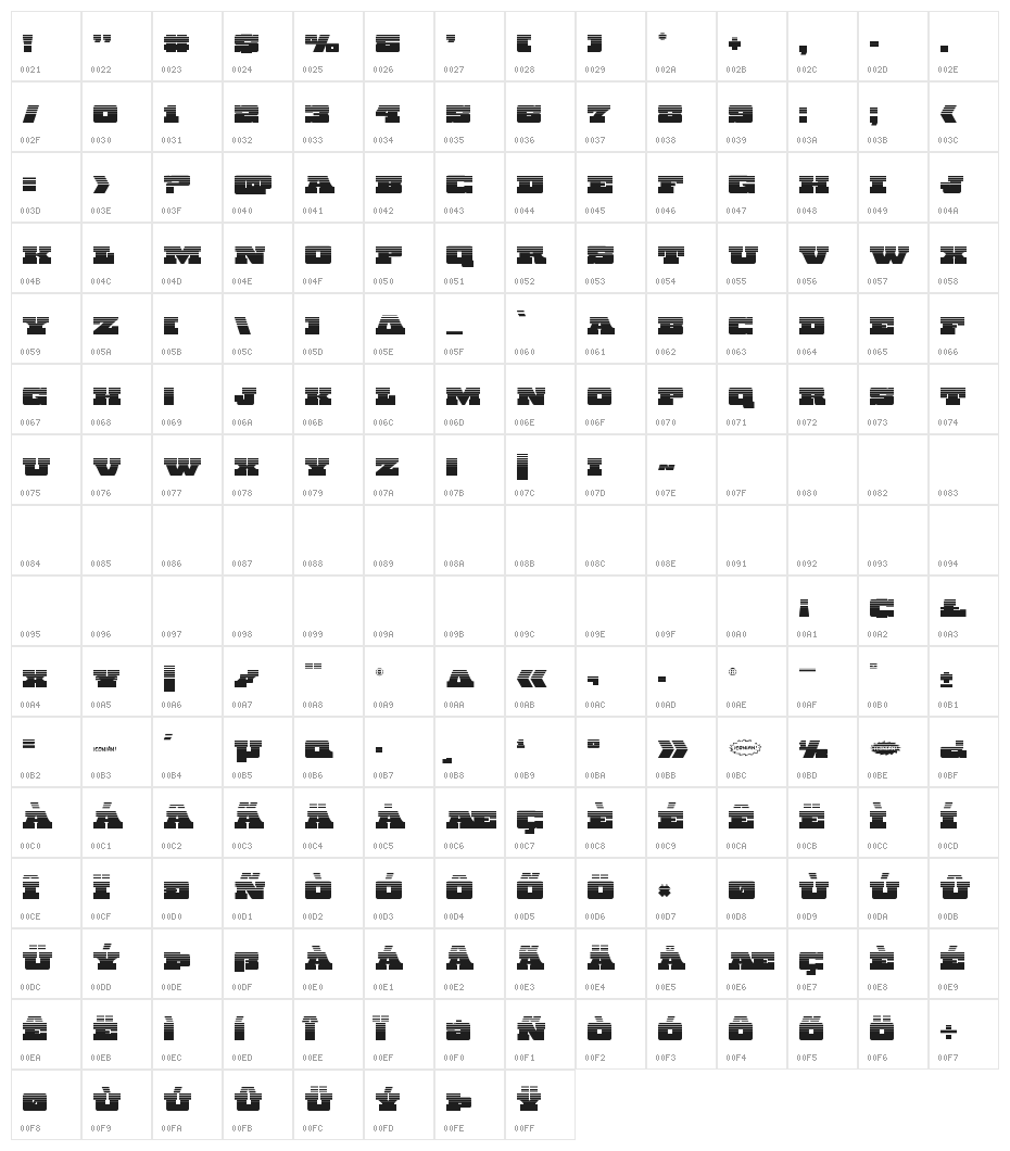 Chicago Express Halftone Character Map