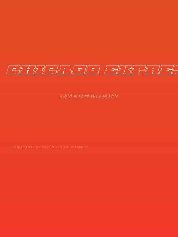 Chicago Express Outline Italic Poster