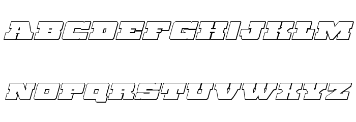 Chicago Express Outline Italic Font LOWERCASE