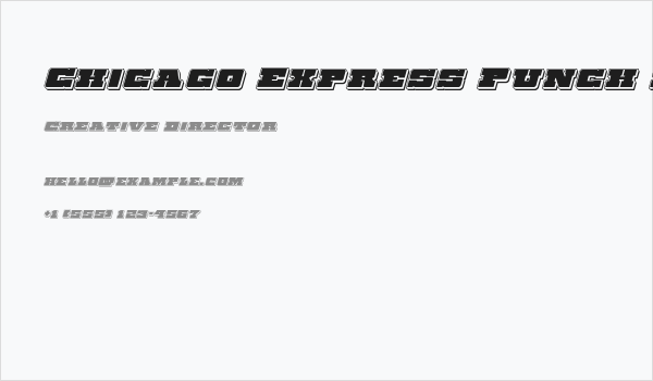 Chicago Express Punch Italic Business Card