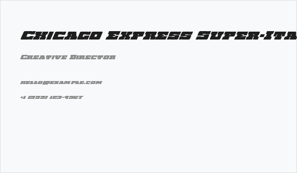 Chicago Express Super-Italic Business Card