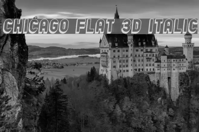 Chicago Flat 3D Italic Font examples
