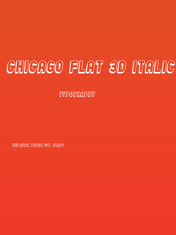Chicago Flat 3D Italic Poster