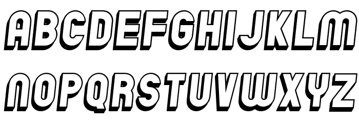 Chicago Flat 3D Italic Font LOWERCASE