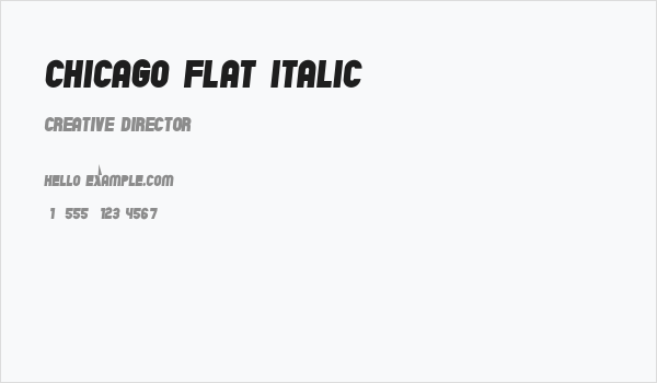 Chicago Flat Italic Business Card