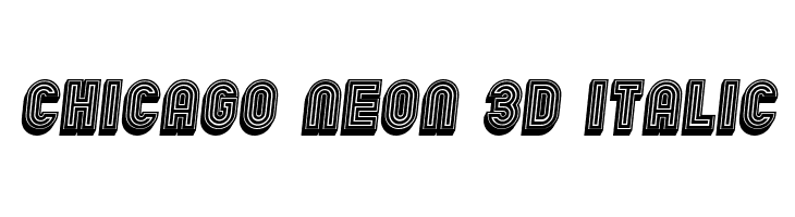 Chicago Neon 3D Italic  Frei Schriftart Herunterladen