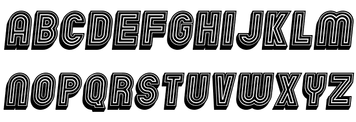 Chicago Neon 3D Italic Font LOWERCASE