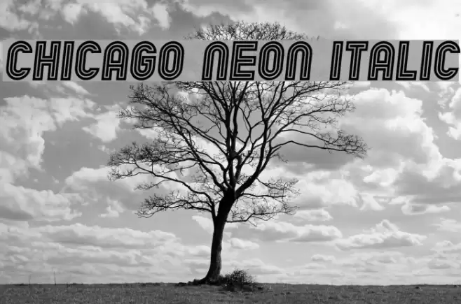 Chicago Neon Italic Font examples