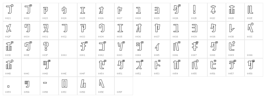 Chicagothic Outline Character Map