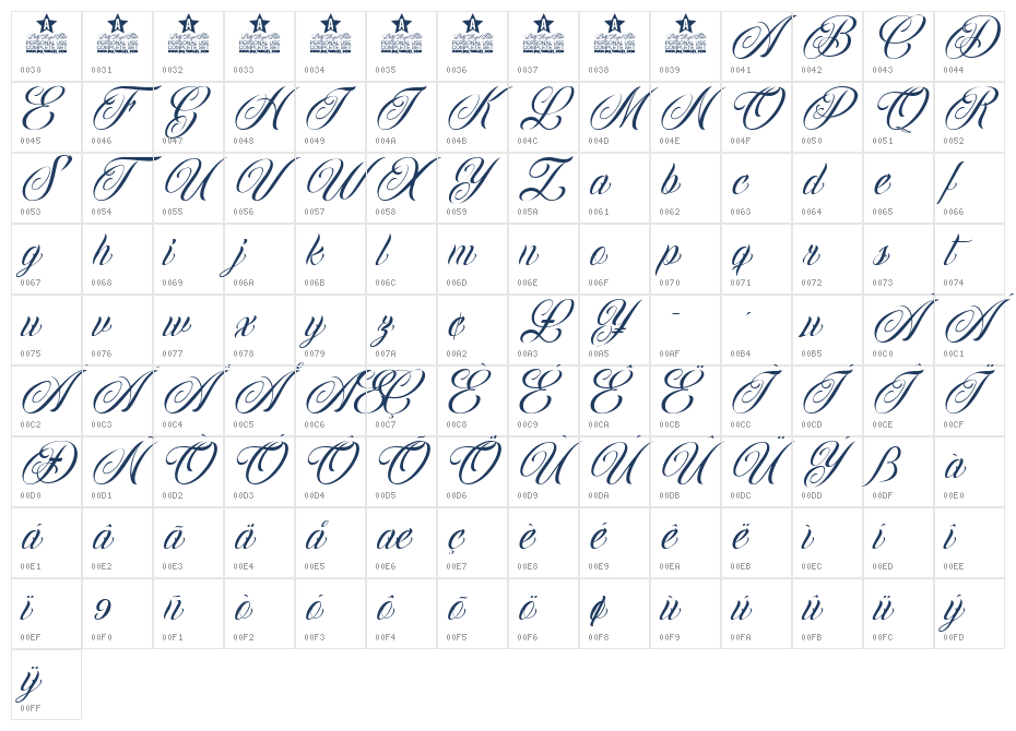 Chicanos Personal Use Regular Character Map