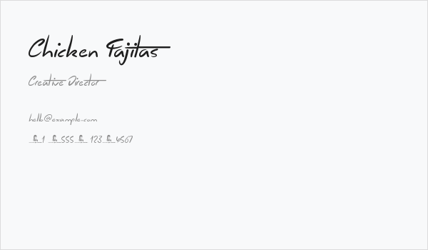 Chicken Fajitas Business Card
