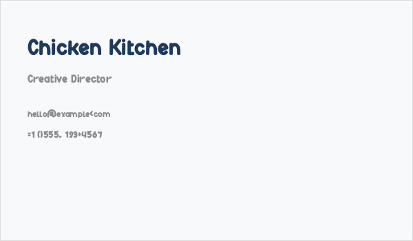 Chicken Kitchen Business Card