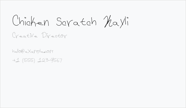 Chicken Scratch Kayli Business Card