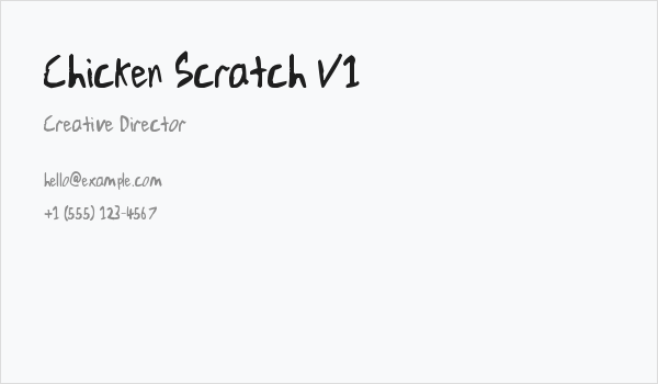 Chicken Scratch V1 Business Card